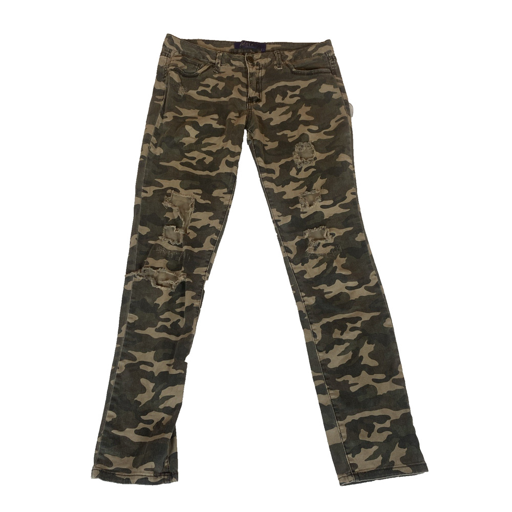 Miley Cyrus Max Azria Camo Skinny Jeans Size 11 Distressed Y2K Grunge Womens